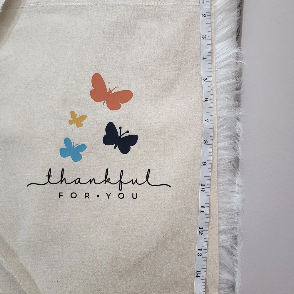 Port Authority Tote with Butterfly Design - Cream, Orange, Blue, Black Gift Bag - Picture 3 of 4